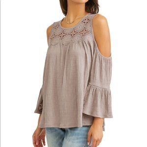 Peasant cold shoulder blouse